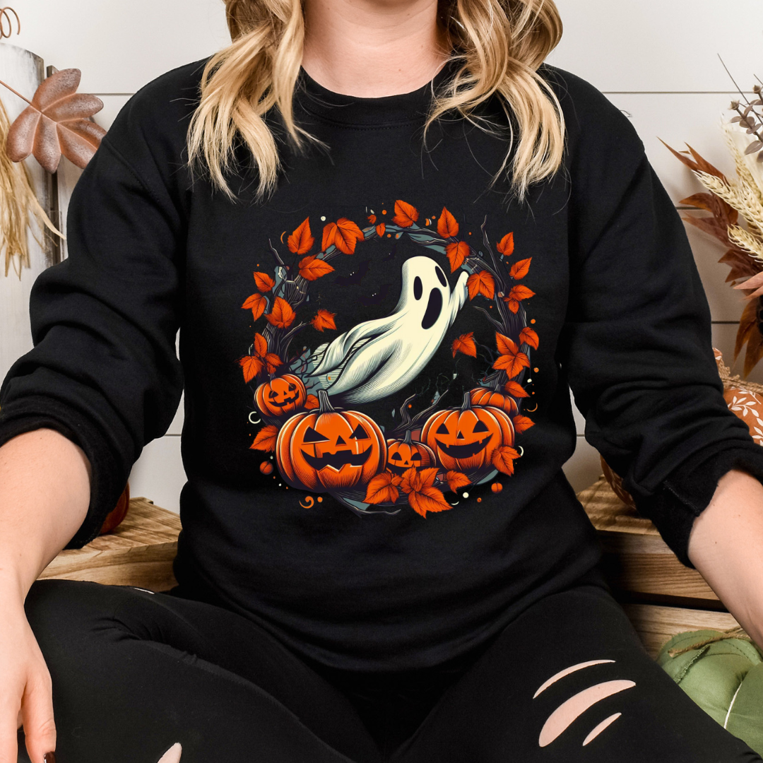 Pumpkins and Ghosts Unisex Crewneck