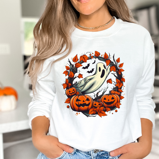 Pumpkins and Ghosts Unisex Crewneck