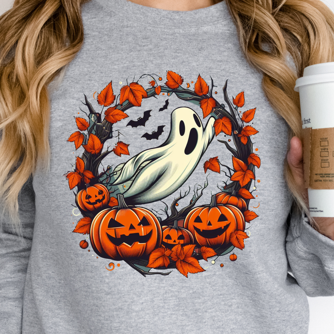 Pumpkins and Ghosts Unisex Crewneck