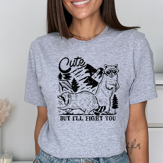 Cute But I'll Fight You Relaxed Unisex Tee