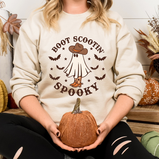 Boot Scootin Spooky Cozy Unisex Crewneck