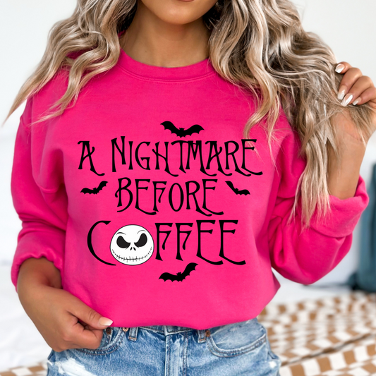 A Nightmare Before Coffee Cozy Unisex Crewneck