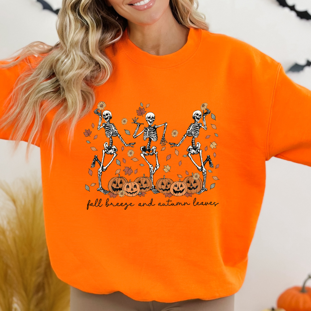 Fall Breeze and Autumn Leaves Cozy Unisex Crewneck