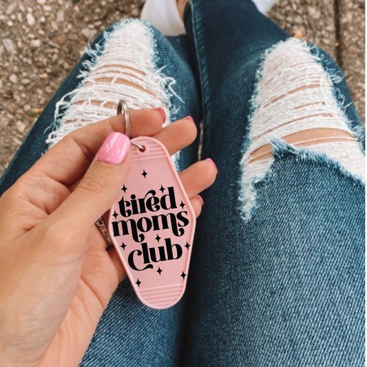 Tired Mom's Club UV DTF MOTEL KEY STICKER