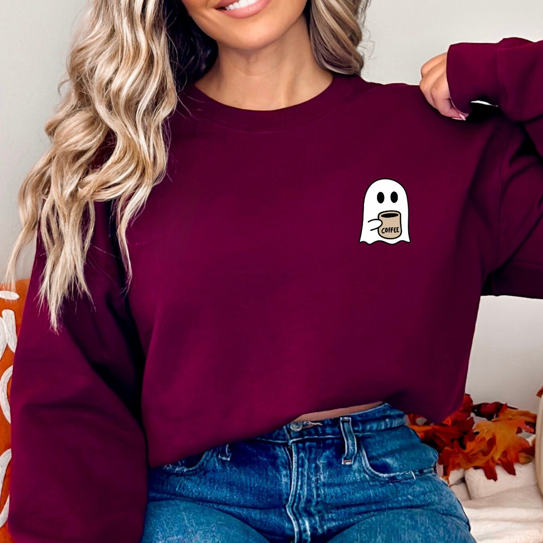 Coffee Ghost Cozy Unisex Crewneck