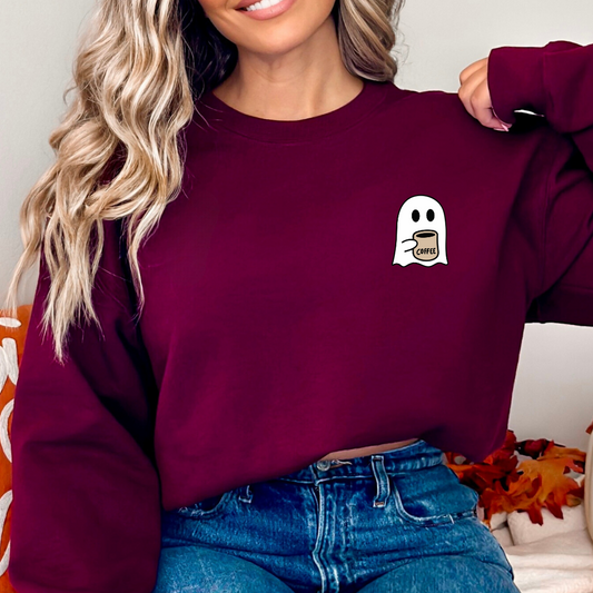 Coffee Ghost Cozy Unisex Crewneck