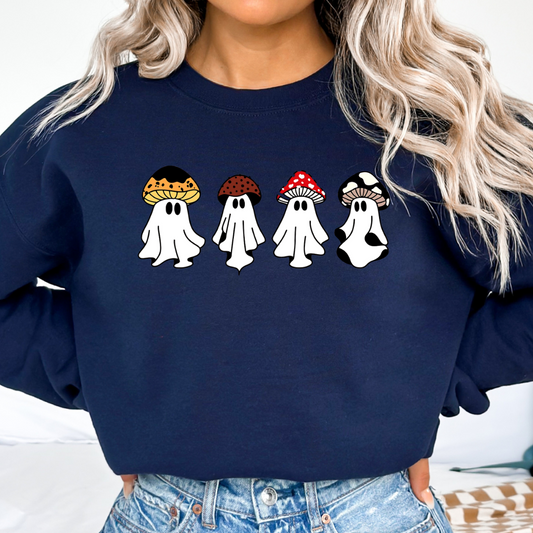 Ghosty Mushrooms Cozy Unisex Crewneck