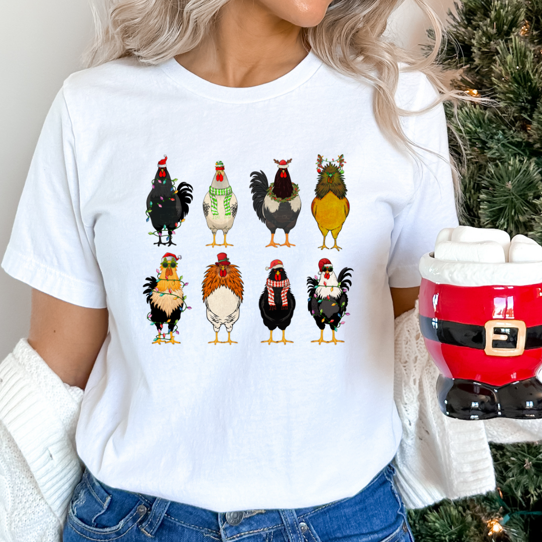 Festive Chickens Relaxed Unisex Tee