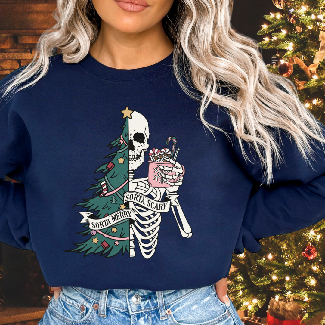 Sorta Merry Sorta Scary Cozy Unisex Crewneck