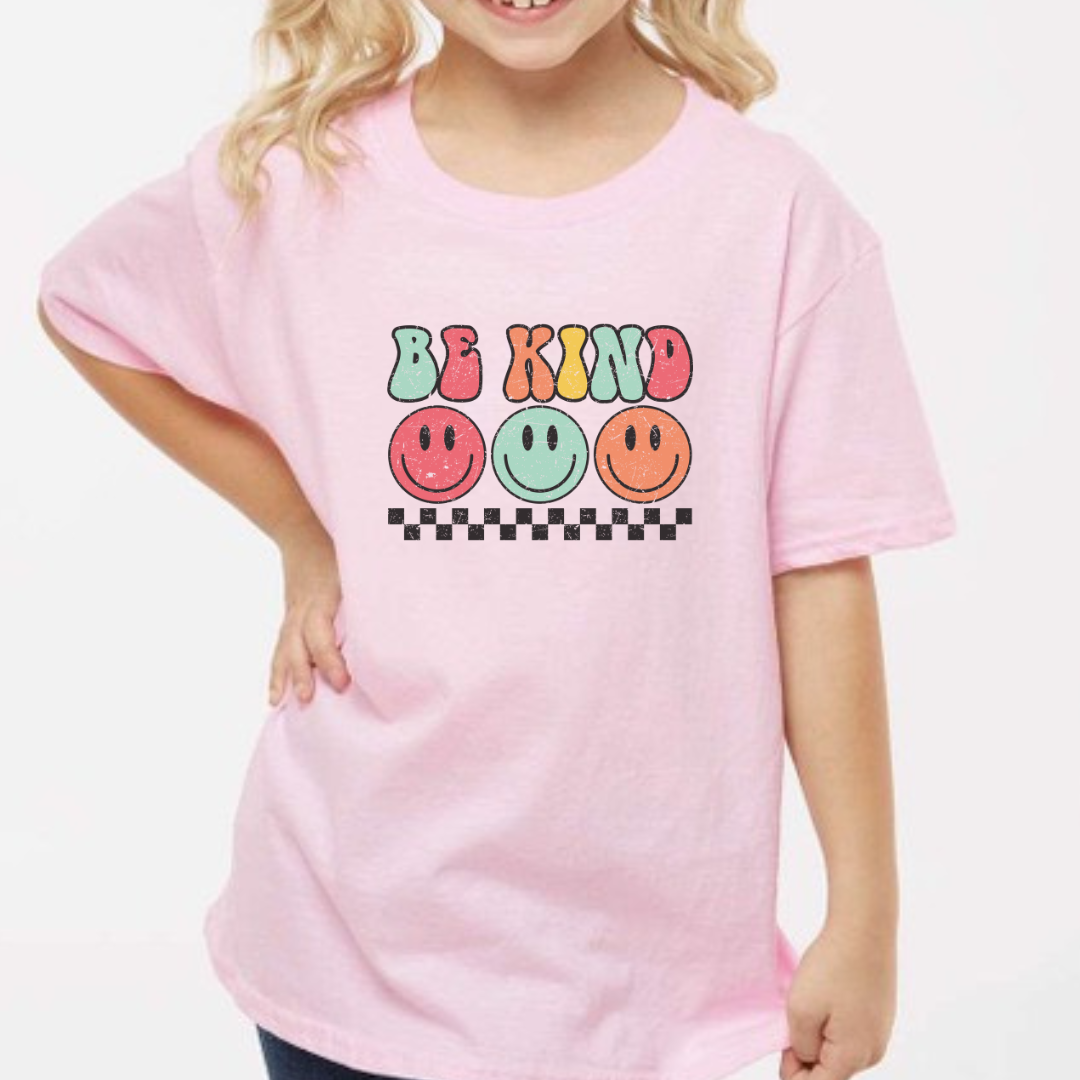 Kids Be Kind Retro Pink T- Shirt