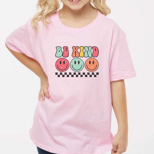 Kids Be Kind Retro Pink T- Shirt