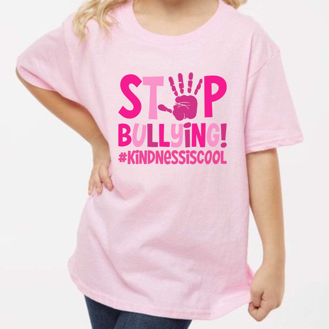 Kids Stop Bullying Pink T- Shirt