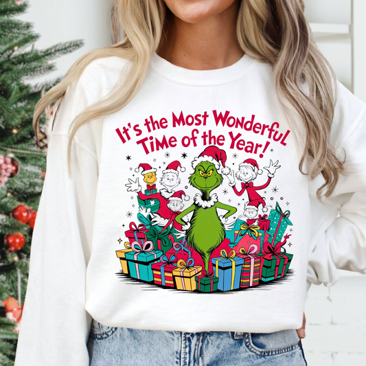 It's The Most Wonderful Time of The Year Grinch DTF TRANSFER