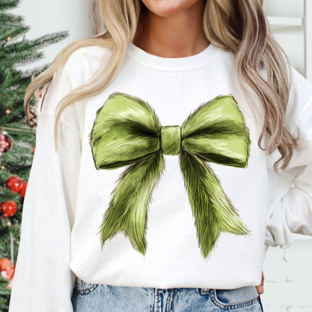 Grinch Bow DTF TRANSFER