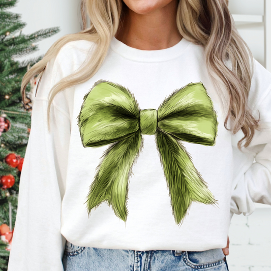 Grinch Bow DTF TRANSFER