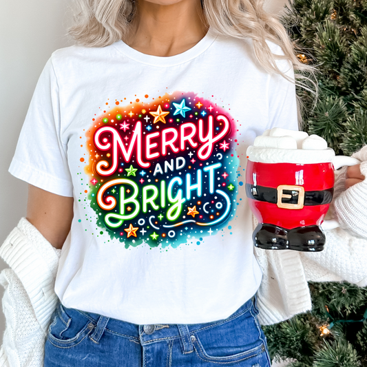 Neon Merry & Bright DTF TRANSFER