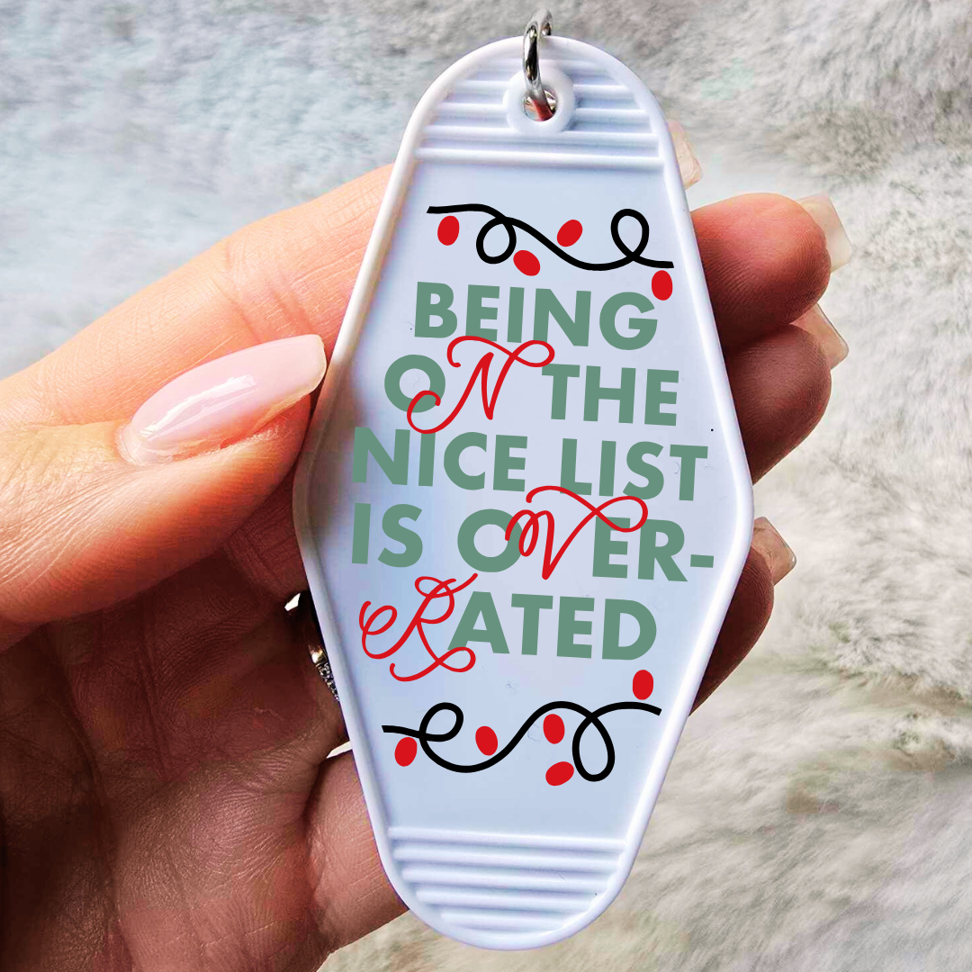 NICE LIST UV DTF MOTEL KEY STICKER