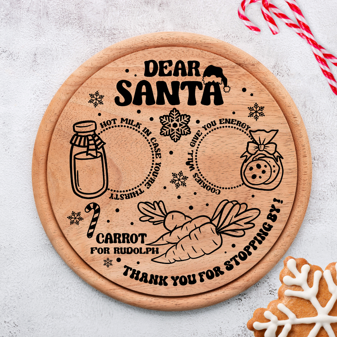 DEAR SANTA ROUND STICKER