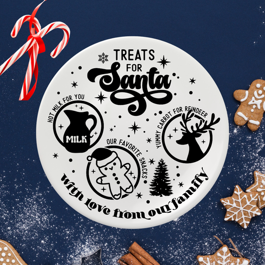 TREATS FOR SANTA ROUND STICKER