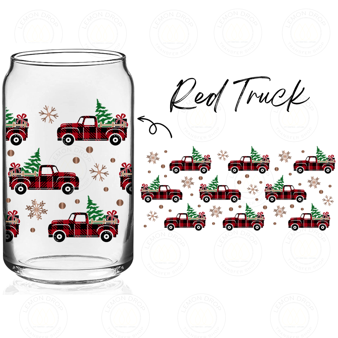 Red Truck UV DTF 16OZ CUP WRAP