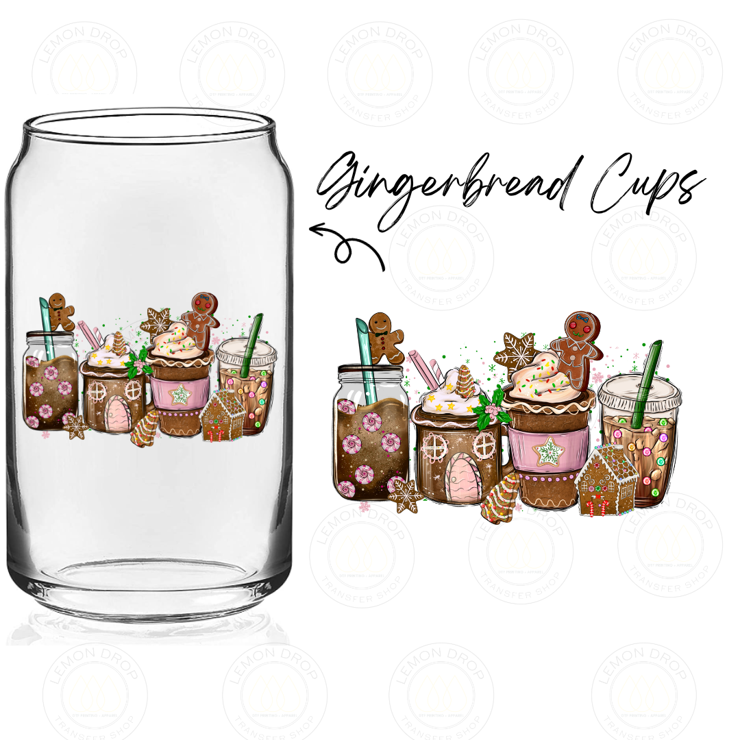 Gingerbread Cups UV DTF STICKER