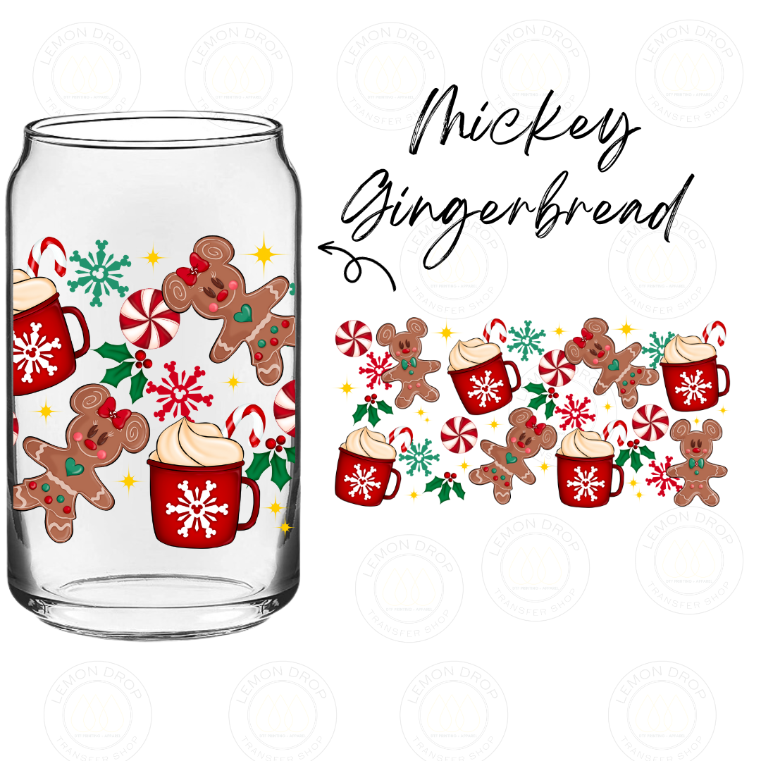 Mickey Gingerbread  UV DTF 16OZ CUP WRAP