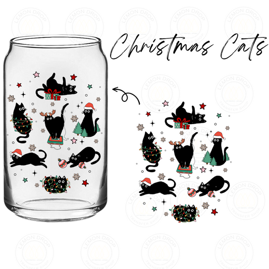 Christmas Cats DOUBLE-SIDED UV DTF STICKER