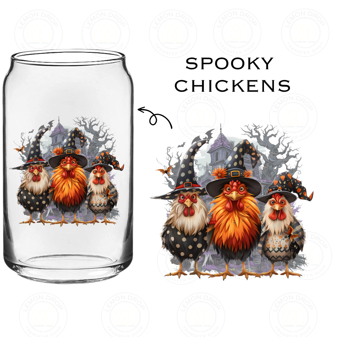 SPOOKY CHICKENS UV DTF STICKER