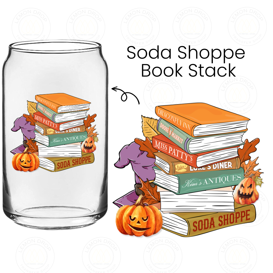 Soda Shoppe Book Stack UV DTF STICKER