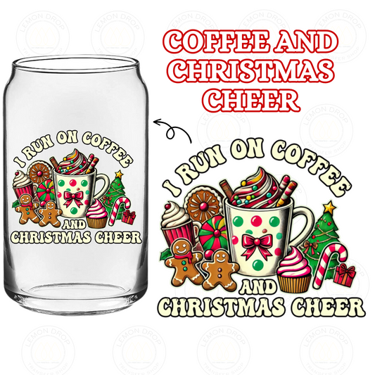 COFFEE AND CHRISTMAS CHEER DOUBLE-SIDED UV DTF STICKER