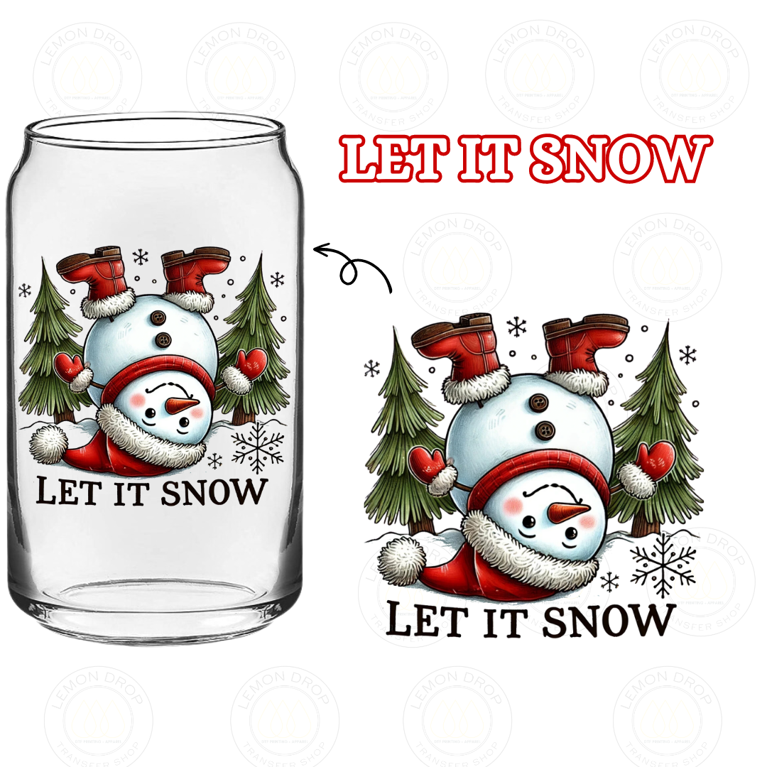 LET IT SNOW DOUBLE-SIDED UV DTF STICKER