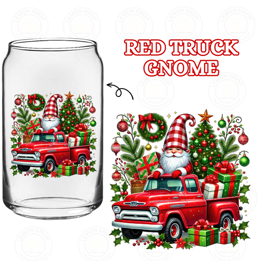 RED TRUCK GNOME DOUBLE-SIDED UV DTF STICKER