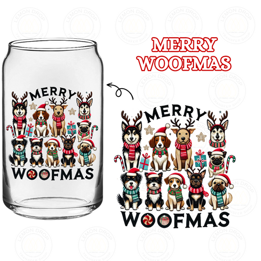 MERRY WOOFMAS DOUBLE-SIDED UV DTF STICKER