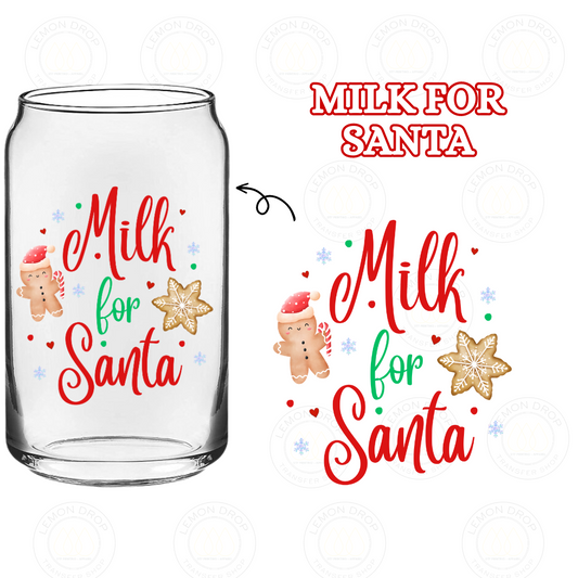 MILK FOR SANTA DOUBLE-SIDED UV DTF STICKER