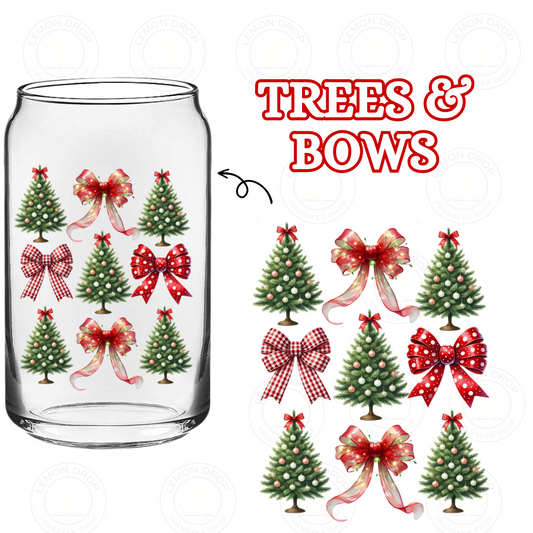 TREES & BOWS DOUBLE-SIDED UV DTF STICKER