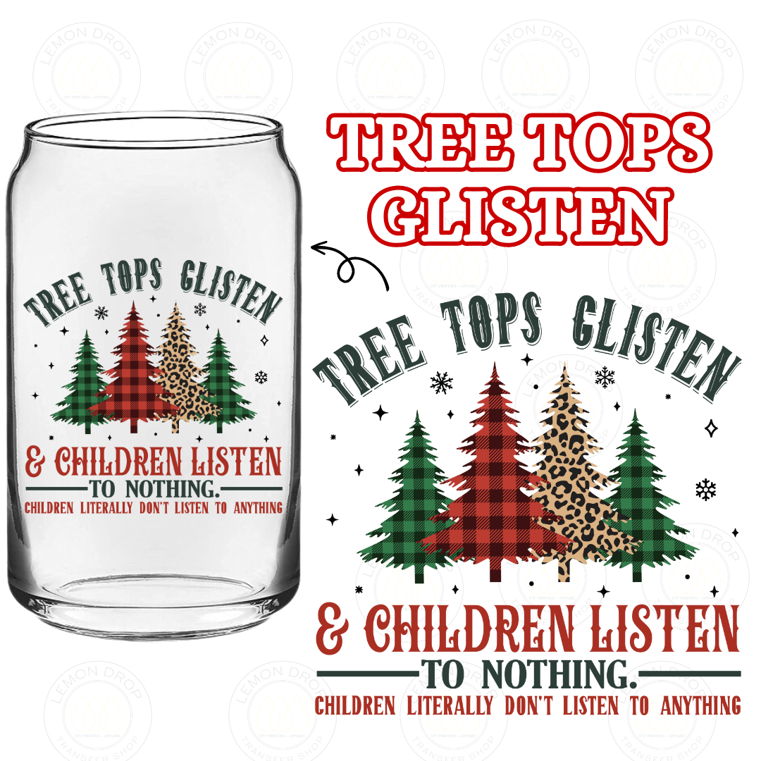 TREE TOPS GLISTEN DOUBLE-SIDED UV DTF STICKER