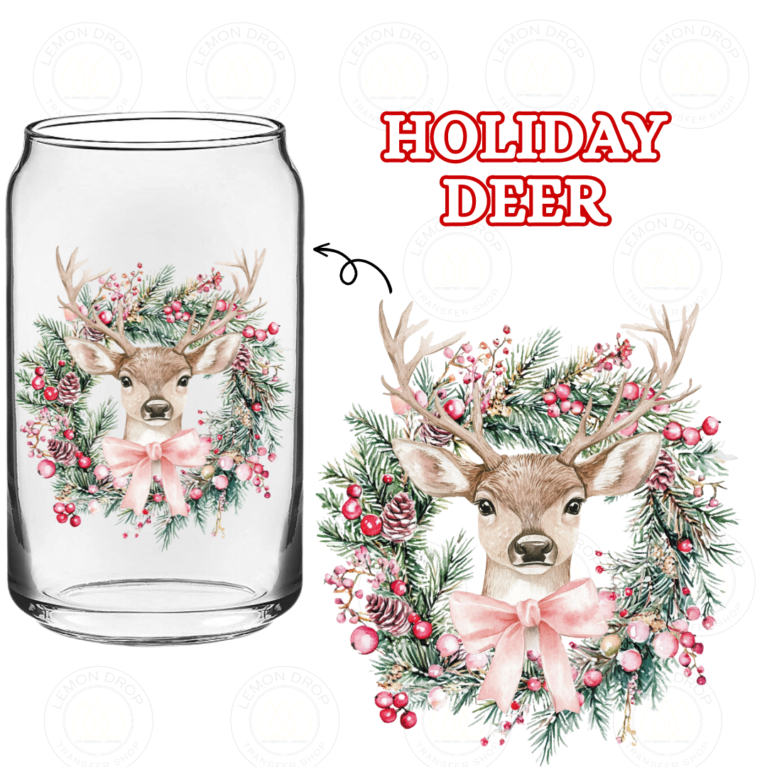 HOLIDAY DEER DOUBLE-SIDED UV DTF STICKER