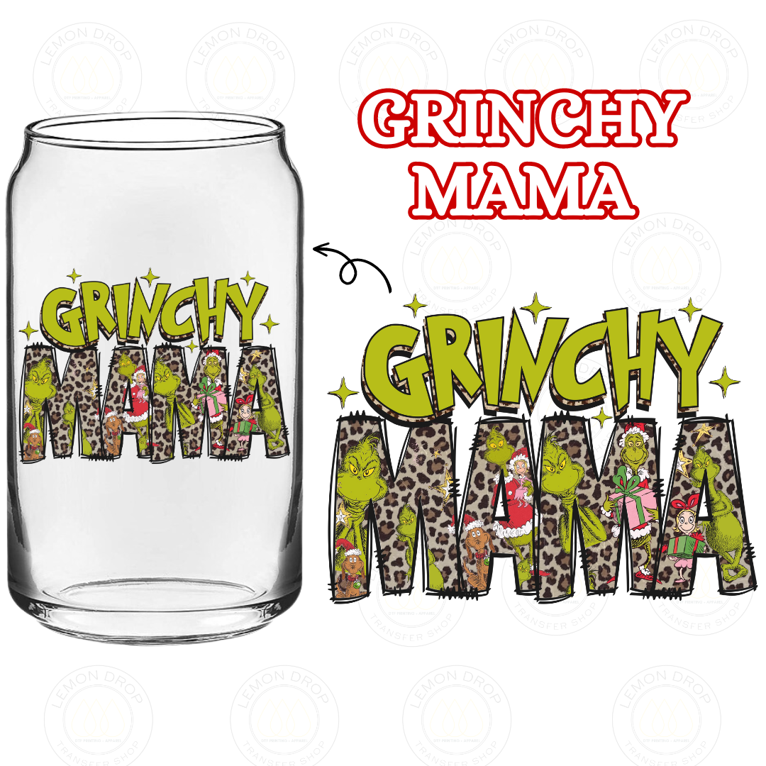 GRINCHY MAMA DOUBLE-SIDED UV DTF STICKER