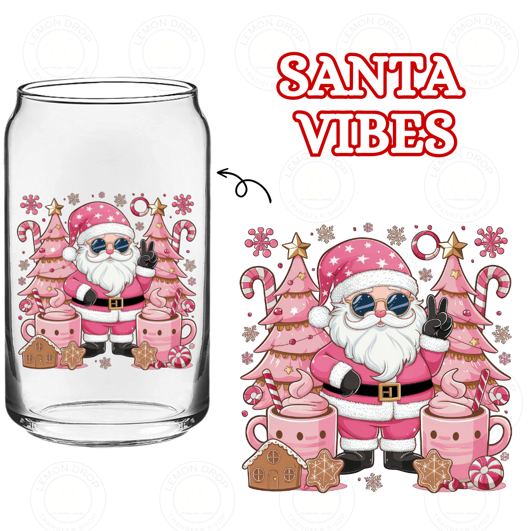 SANTA VIBES DOUBLE-SIDED UV DTF STICKER