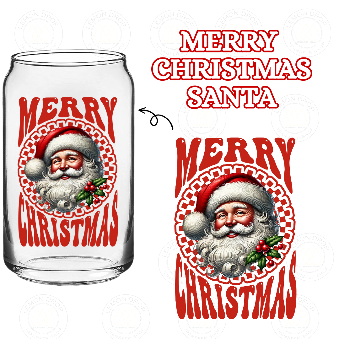 MERRY CHRISTMAS SANTA DOUBLE-SIDED UV DTF STICKER