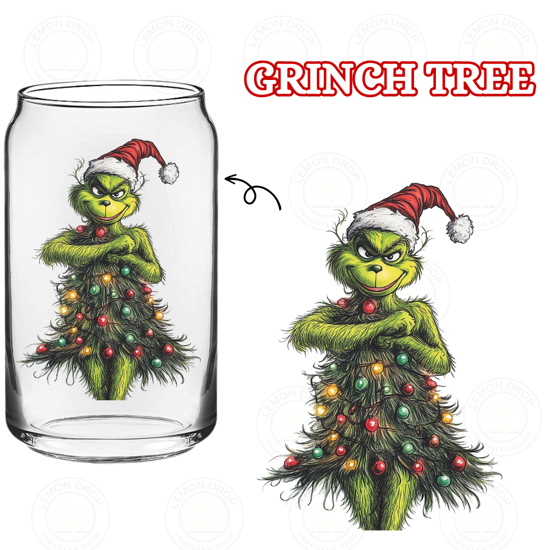 GRINCH TREE DOUBLE-SIDED UV DTF STICKER