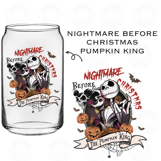 NIGHTMARE BEFORE CHRISTMAS PUMPKIN KING UV DTF STICKER