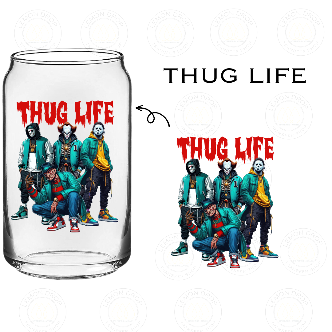 THUG LIFE DOUBLE SIDED UV DTF STICKER