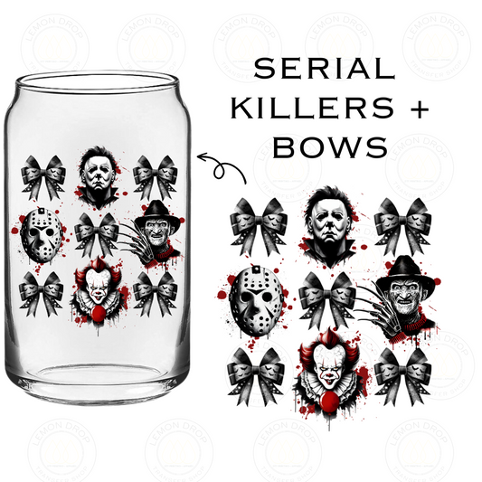 SERIAL KILLERS + BOWS DOUBLE SIDED UV DTF STICKER