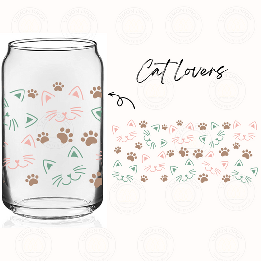 Cat Lovers UV DTF 16OZ CUP WRAP