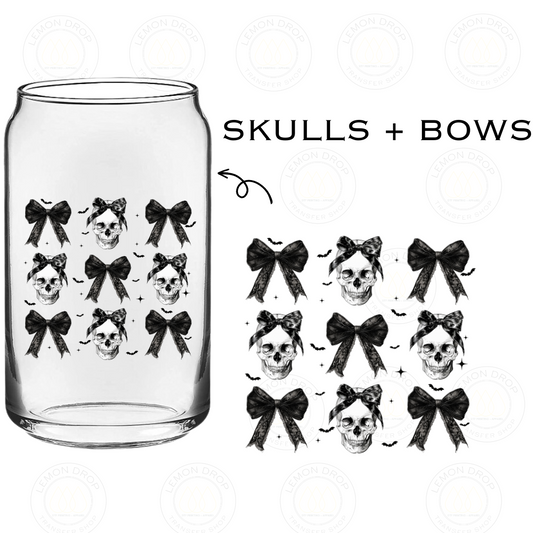 SKULLS + BOWS UV DTF STICKER