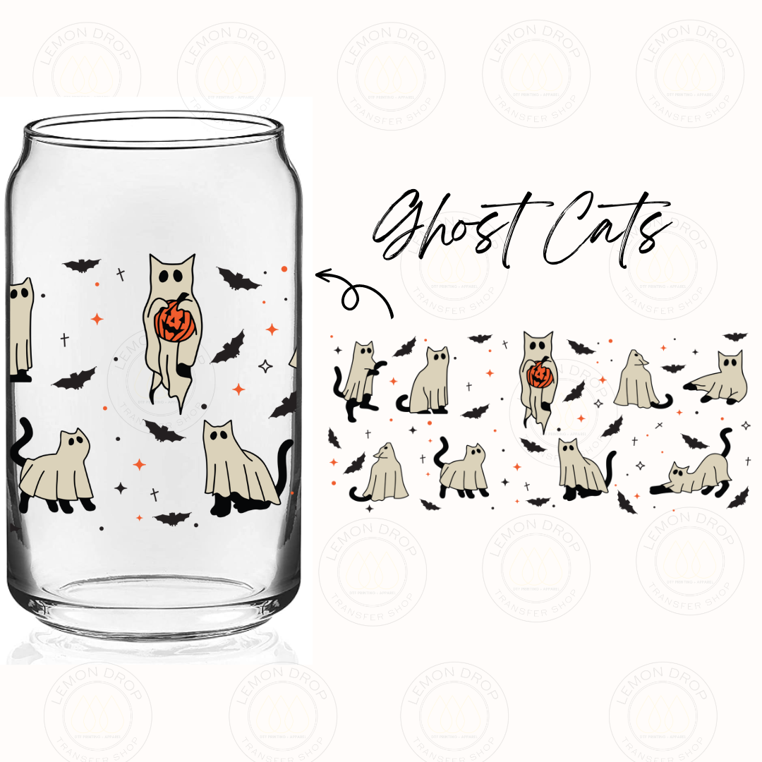 Ghost Cats UV DTF 16OZ CUP WRAP