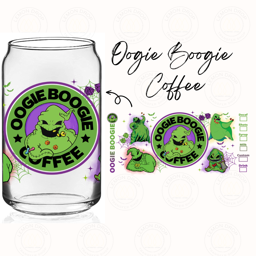 Oogie Boogie Coffee UV DTF 16OZ CUP WRAP