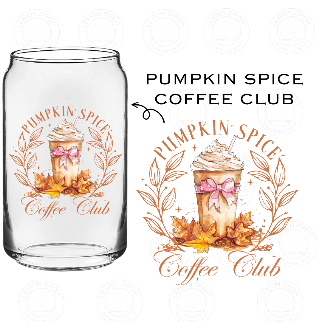 PUMPKIN SPICE COFFEE CLUB UV DTF STICKER