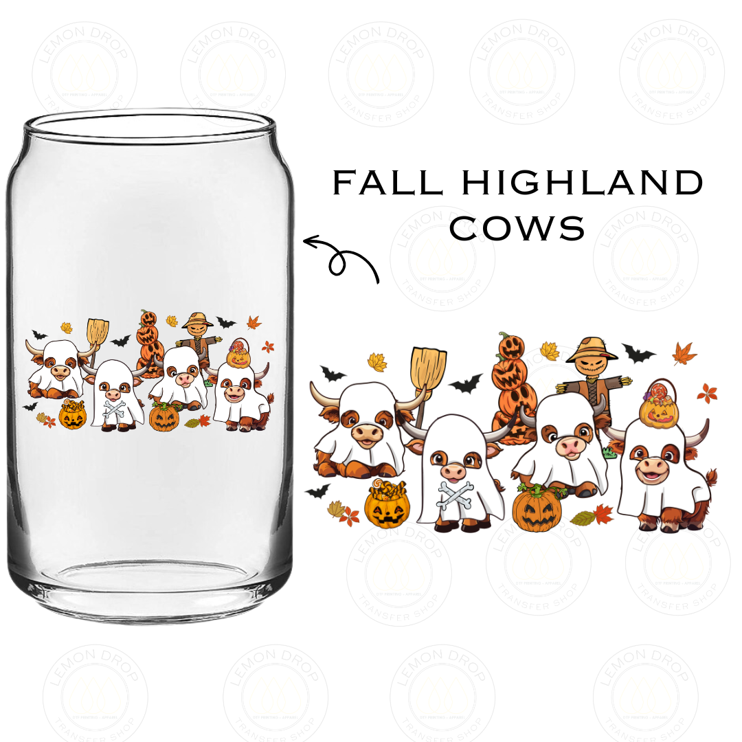 FALL HIGHLAND COWS UV DTF STICKER